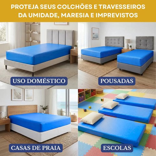 Capa De Colchão Impermeável Hospitalar Antialérgico Solteiro