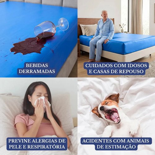 Capa De Colchão Impermeável Hospitalar Antialérgico Solteiro
