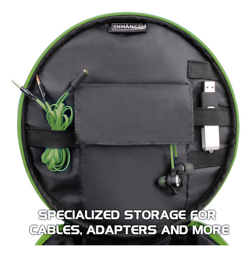 Capa De Fone De Ouvido Enhance Portable Para Verde Com Fio E