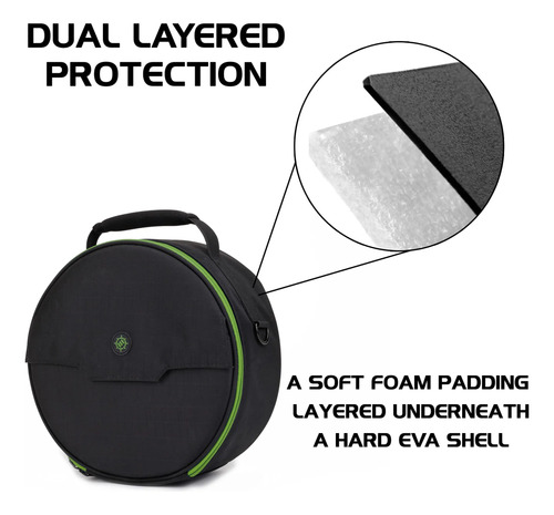 Capa De Fone De Ouvido Enhance Portable Para Verde Com Fio E