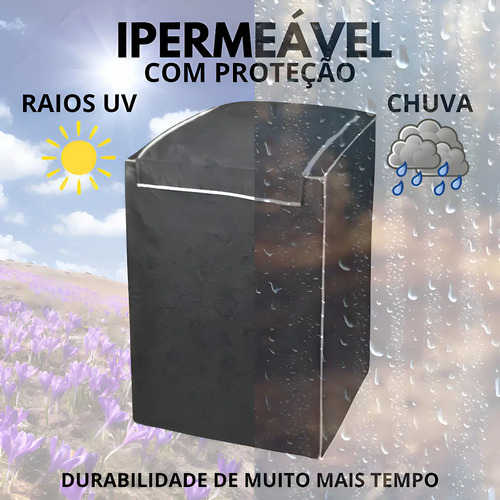 Capa Maquina De Lavar Eletrolux Brastemp 12kg 13kg 15kg 16kg Cor Preto Com Ziper G Caipira Vendas