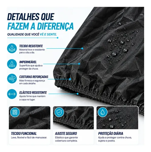 Capa Para Moto Impermeável Leve Proteção Uv Sol Chuva P M G