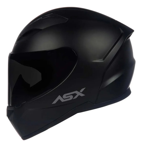 Capacete Fechado Asx City Solid Preto Fosco + Viseira Fumê Desenho Sólido Tamanho do capacete 58/M