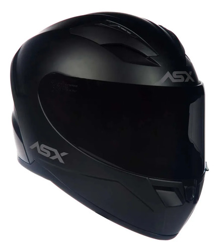 Capacete Fechado Asx City Solid Preto Fosco + Viseira Fumê Desenho Sólido Tamanho do capacete 58/M