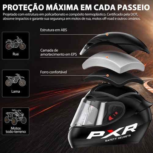 Capacete Integral Adulto De Fosco Motocicleta Para Moto