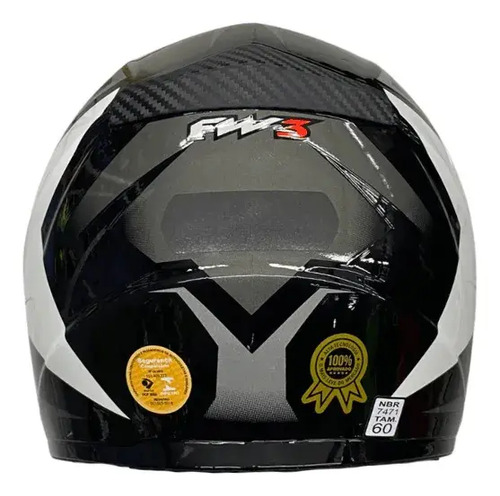 Capacete Integral FW3 GTX Preto e Branco Estrela para Adultos