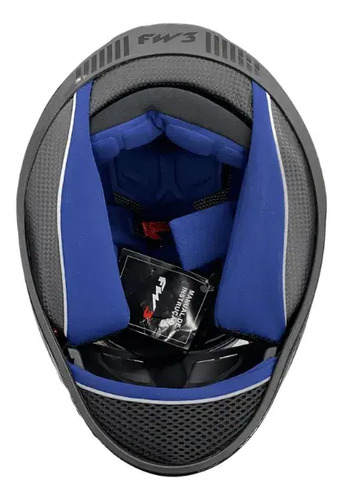 Capacete Integral FW3 GTX Preto e Branco Estrela para Adultos