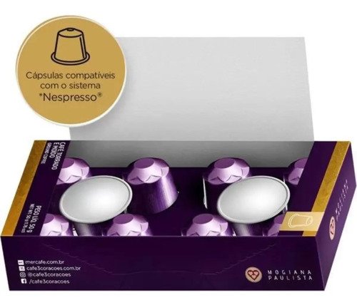 Cápsula Café Espresso Mogiana Paulista Compatível Nespresso 3 Corações 10 um
