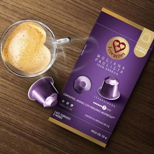 Cápsula Café Espresso Mogiana Paulista Compatível Nespresso 3 Corações 10 um
