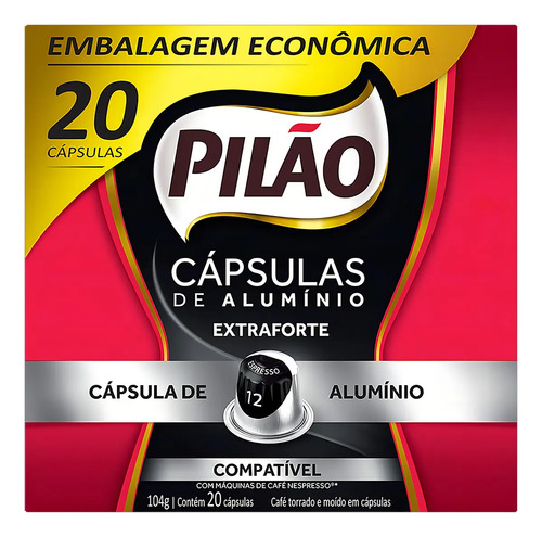 Capsulas de aluminio pilao espresso extraforte 20 unidades