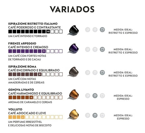 Cápsulas De Café Original Nespresso Variados - 50 Cápsulas