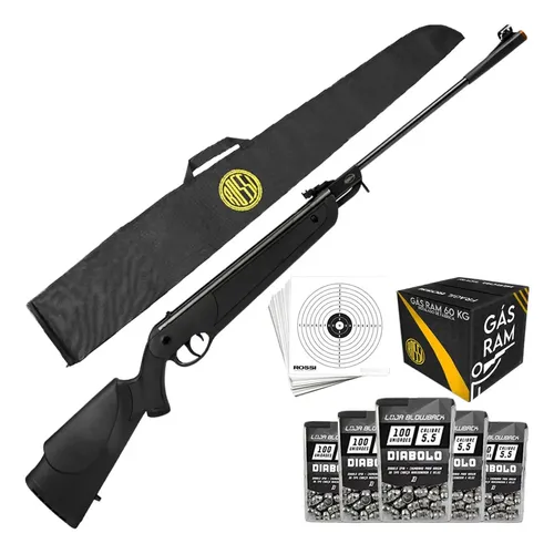 Carabina de pressao rossi dione 5g 55mm gas ram 60kg nitro