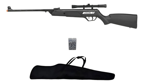 Carabina rifle pressao cbc jade 55 luneta chumbo capa preto