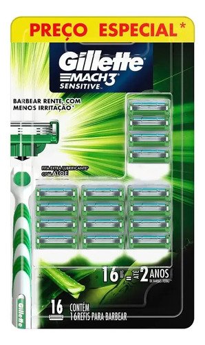 Carga Para Lâmina De Barbear Gillette Mach3 Sensitive 16 Und