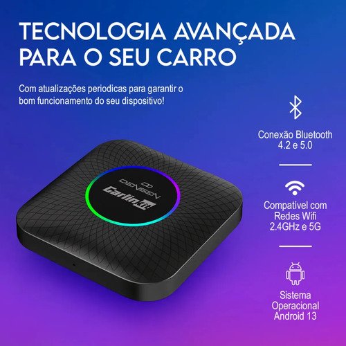 Carlinkit Streaming Box 8gb + 128gb Carplay Android Auto Sem Fio Adaptador Wireless Car Play