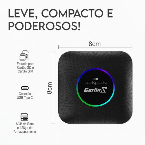 Carlinkit Streaming Box 8gb + 128gb Carplay Android Auto Sem Fio Adaptador Wireless Car Play