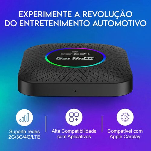 Carlinkit Streaming Box 8gb + 128gb Carplay Android Auto Sem Fio Adaptador Wireless Car Play