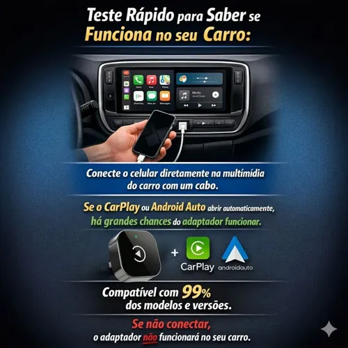 Carplay Adaptador Sem Fio Car Play Android Auto 2 Em 1 Usb