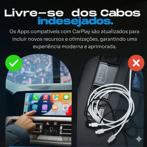 Carplay Adaptador Sem Fio Car Play Android Auto 2 Em 1 Usb