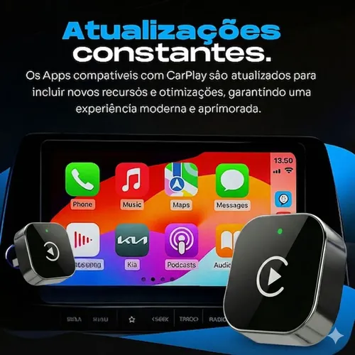 Carplay Adaptador Sem Fio Car Play Android Auto 2 Em 1 Usb
