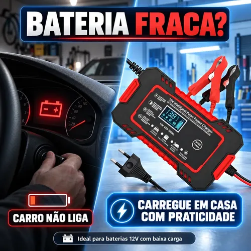 Carregador Bateria 12v Até 100 Amperes Carro Moto Caminhão