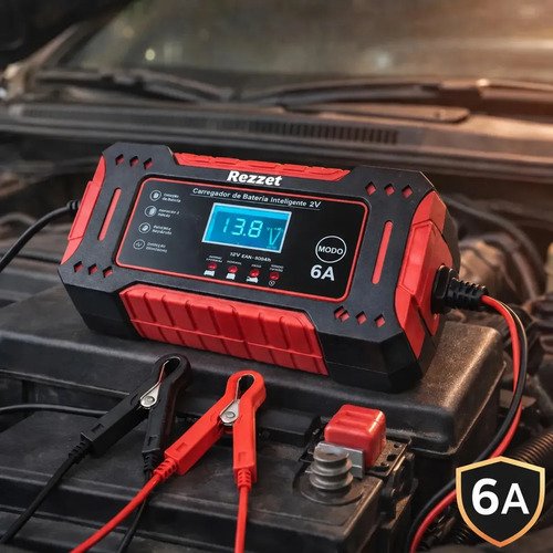 Carregador de bateria automotiva portatil 12v 4ah 100ah 6a c