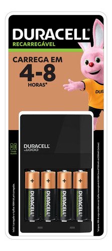 Carregador de pilhas recarregaveis duracell aaaaa com 4 aa 1