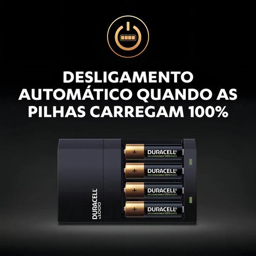 Carregador De Pilhas Recarregáveis Duracell Aa/aaa Com 4 Aa