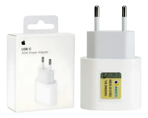 Carregador fonte apple ipad iphone turbo original usb c 20w