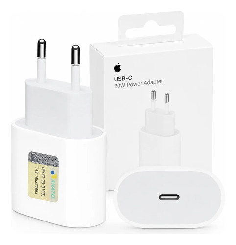 Carregador fonte iphone original 20w apple tipo c turbo