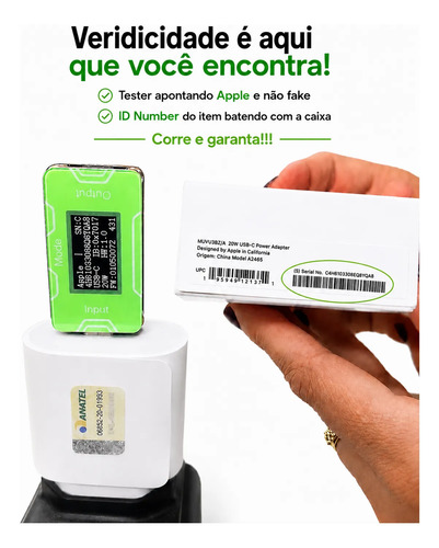 Carregador Fonte Iphone Original 20w Apple Tipo C Turbo