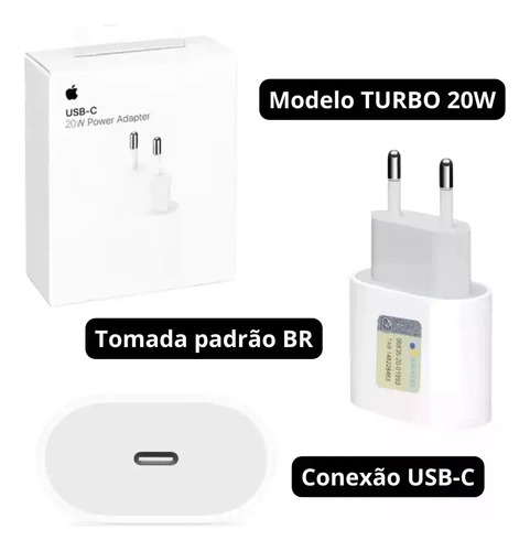 Carregador Fonte Iphone Original 20w Apple Tipo C Turbo