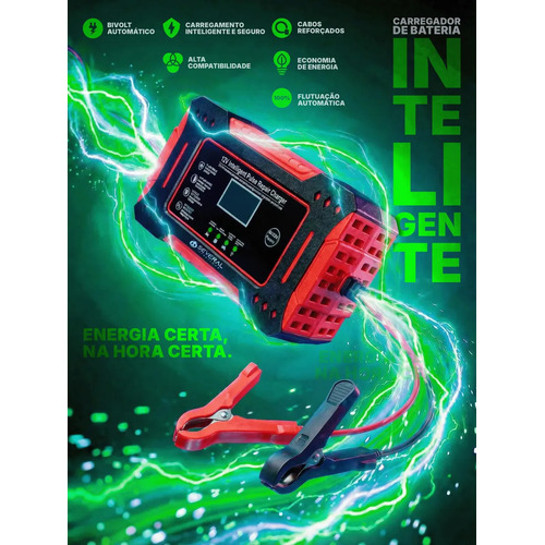 Carregador Inteligente De Bateria Automotiva Several Importados 12v Portátil Rápido Para Carro Moto E Veículos Several