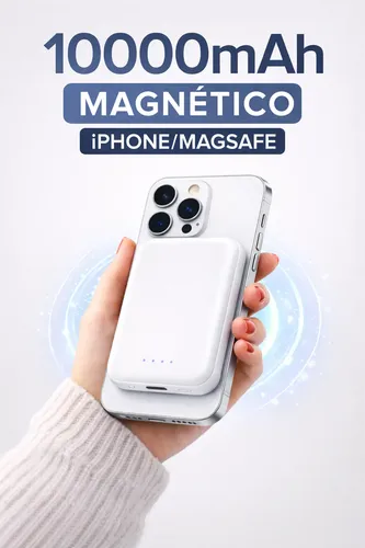 Carregador Por Indução 10000mah Magnético Para iPhone