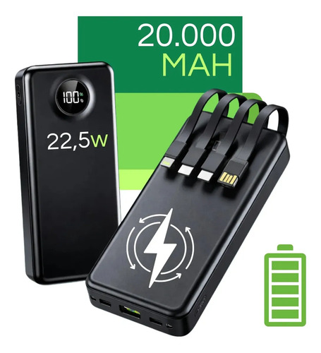 Carregador portatil davely power bank 20000mah turbo para sa