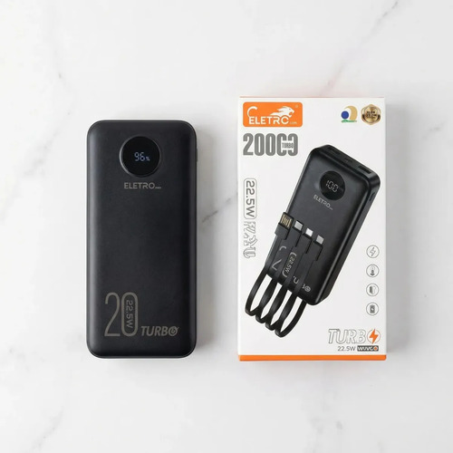 Carregador Portátil Davely Power Bank 20000mAh Turbo para Samsung, iPhone e Xiaomi