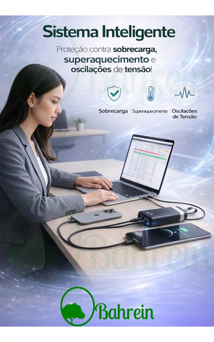 Carregador Portátil Power Bank 20.000mAh com Carregamento Turbo para Celular Bahrein
