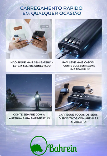 Carregador Portátil Power Bank 20.000mAh com Carregamento Turbo para Celular Bahrein