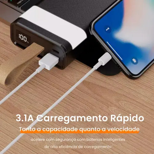 Carregador Portátil Power Bank 20.000mAh com Carregamento Turbo para Celular Bahrein