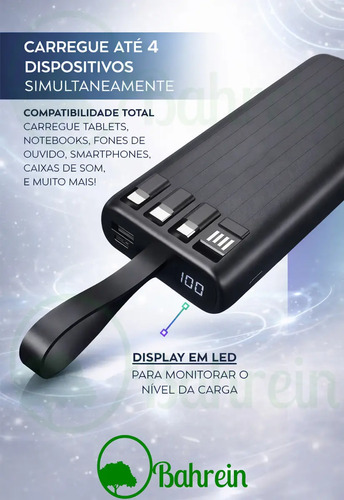 Carregador Portátil Power Bank 20.000mAh com Carregamento Turbo para Celular Bahrein
