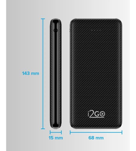 Carregador Portátil Power Bank I2go 10000mah Cor Preto