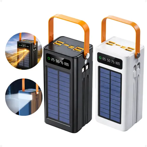 Carregador portatil power bank solar turbo 50000mah rapido