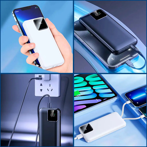 Carregador Portátil Power Bank Turbo 20000mah universal para iphone samsung motorola xiaomi 20w Com Display Digital DTimp