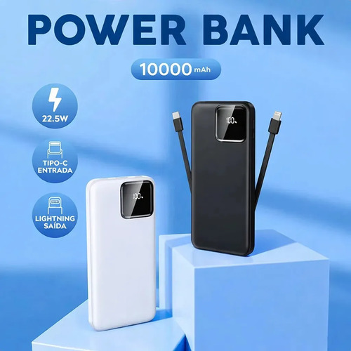 Carregador Portátil Power Bank Turbo voo transporte aéreo 10000mah Universal Para iPhone Samsung Motorlola Xiaomi 22.5w Com Display Digital Dtimp