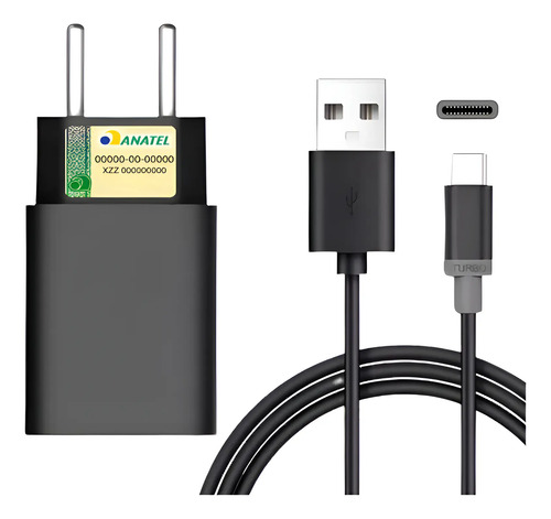 Carregador turbo compativel moto g31 g34 g41 g50 usb c 30w