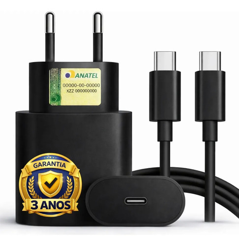 Carregador turbo de parede boyu cell com cabo usb c para sam