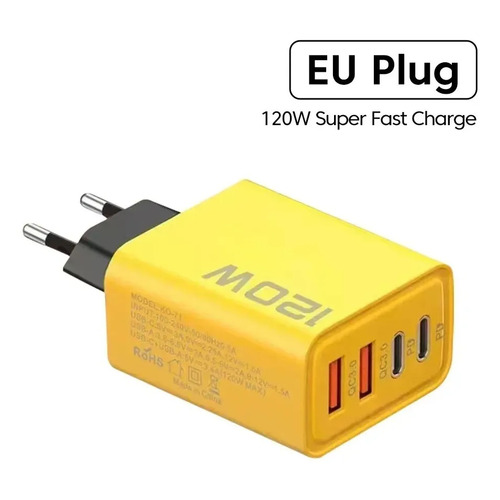 Carregador turbo parede 120w 2 usb 2 usb c pd 1