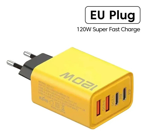 Carregador Turbo Parede 120w 2 Usb + 2 Usb-c Pd