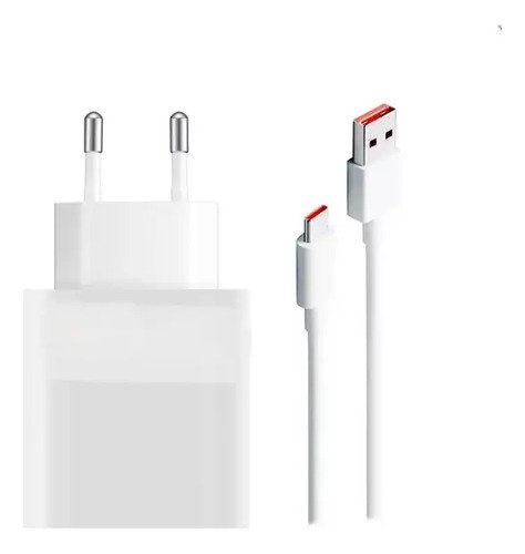 Carregador Turbo usb c 67w (fonte + Cabo) Branco