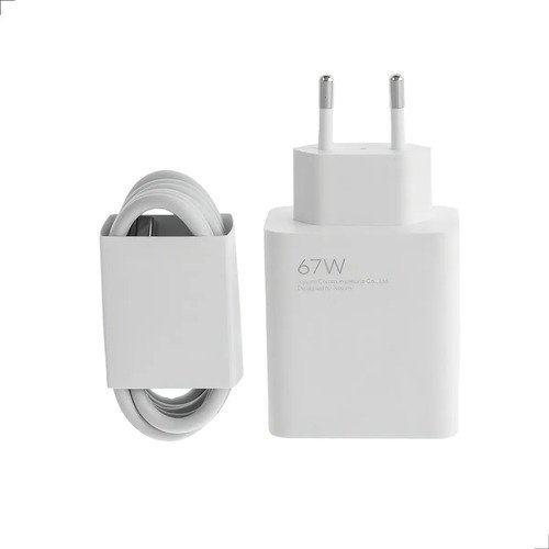 Carregador Turbo usb c 67w (fonte + Cabo) Branco